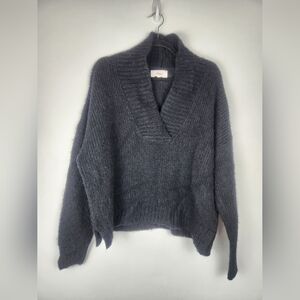 Xirena Keyes Alpaca Wool Blend Sweater - Black Melange - Size S